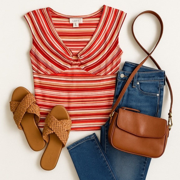 LOFT Tops - LOFT | Multicolor Striped Tank Top